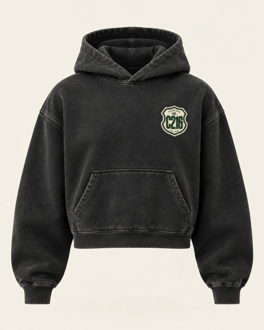 Hoodie noir délavé
